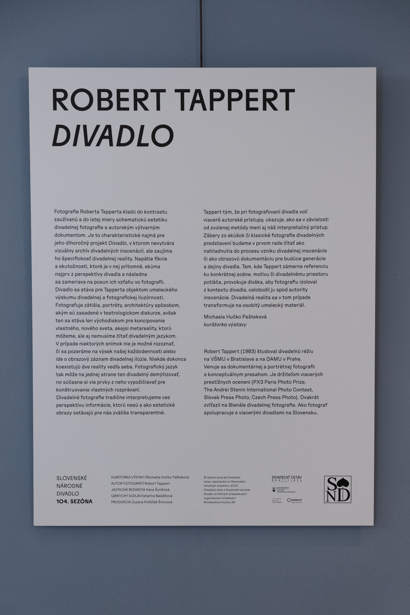 Dvojnásobný laureát Bienále divadelnej fotografie Robert Tappert vystavuje v Prahe