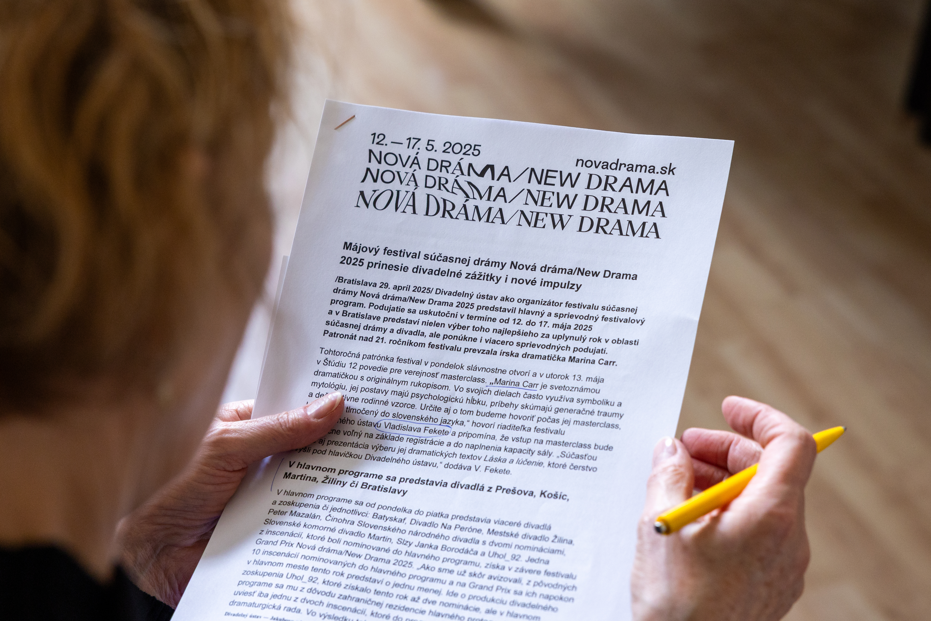 Tlačová konferencia k festivalu Nová dráma/New Drama 2025, foto T. Géci