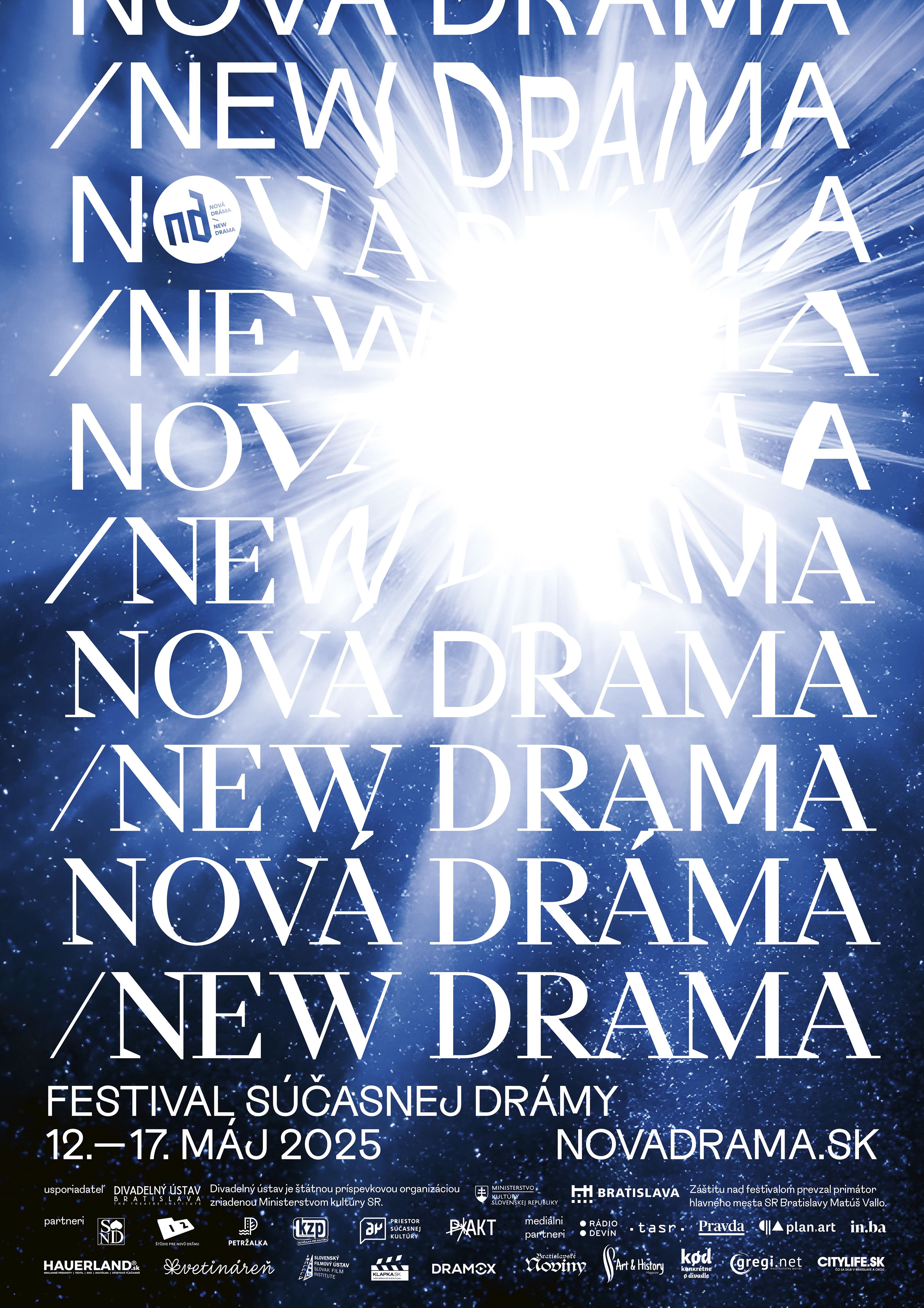 Plagát festivalu Nová dráma/New Drama 2025
