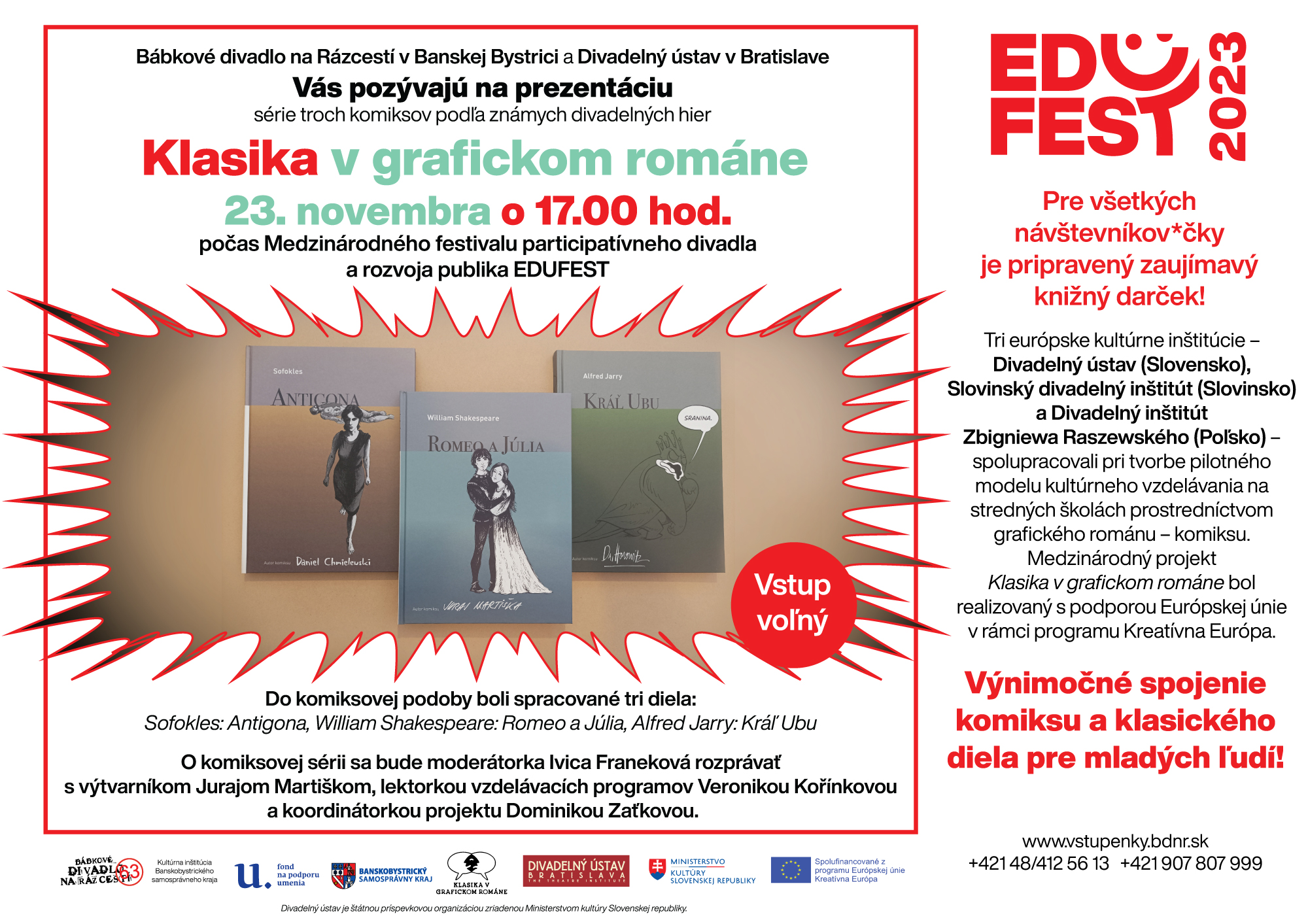 Pozvánka na prezentáciu série komiksov Klasika v grafickom románe