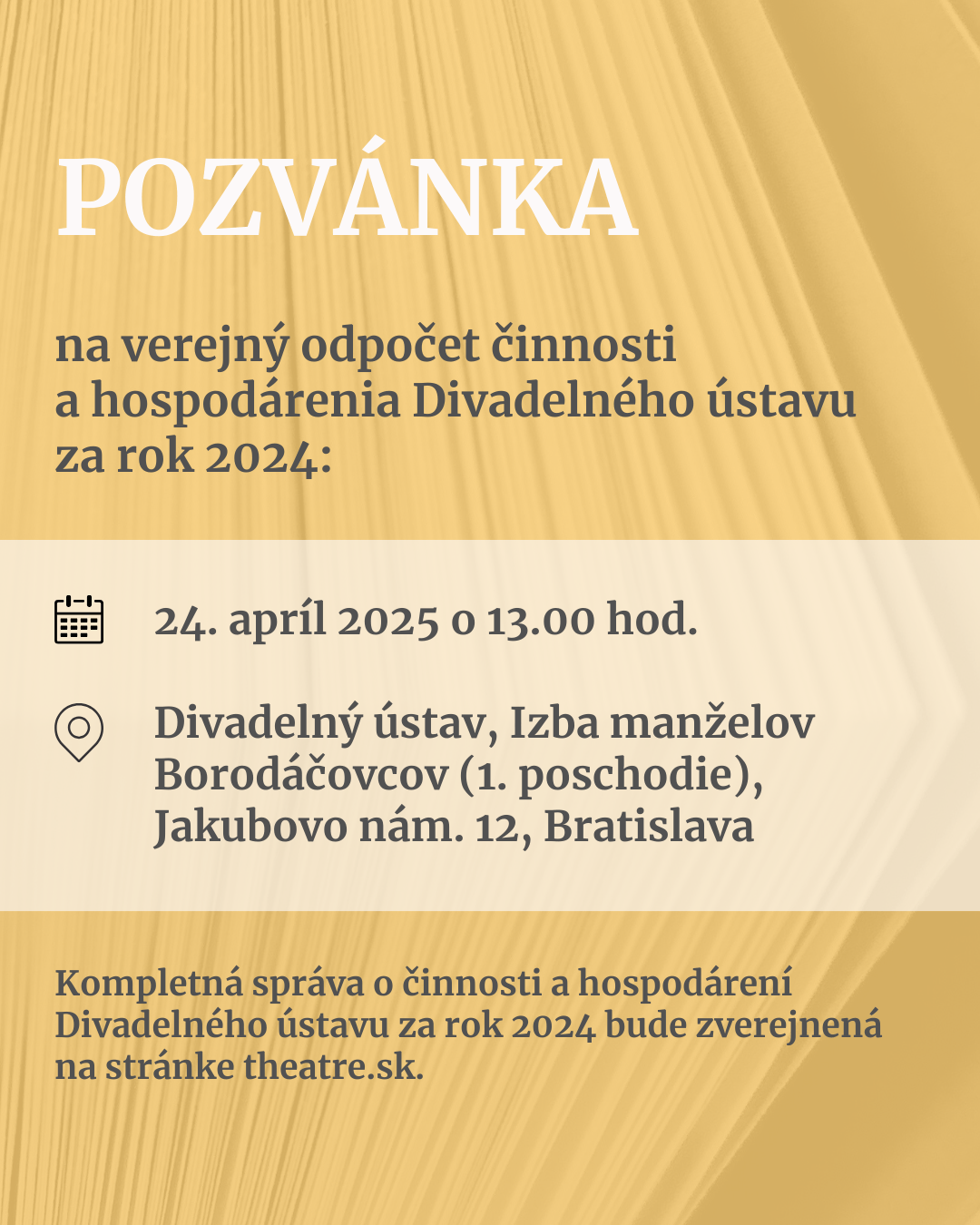 Pozvánka na verejný odpočet